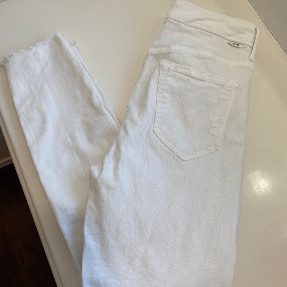 MOTHER high waisted looker ankle fray